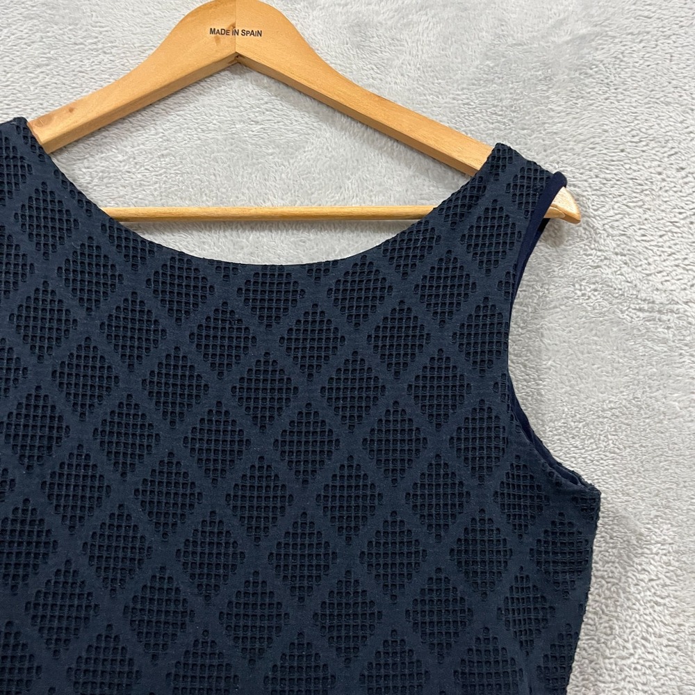 Le Lis Dress Womens Medium Kano Navy Blue Sleeveless‎ Textured Knit A Line USA - Picture 7 of 11